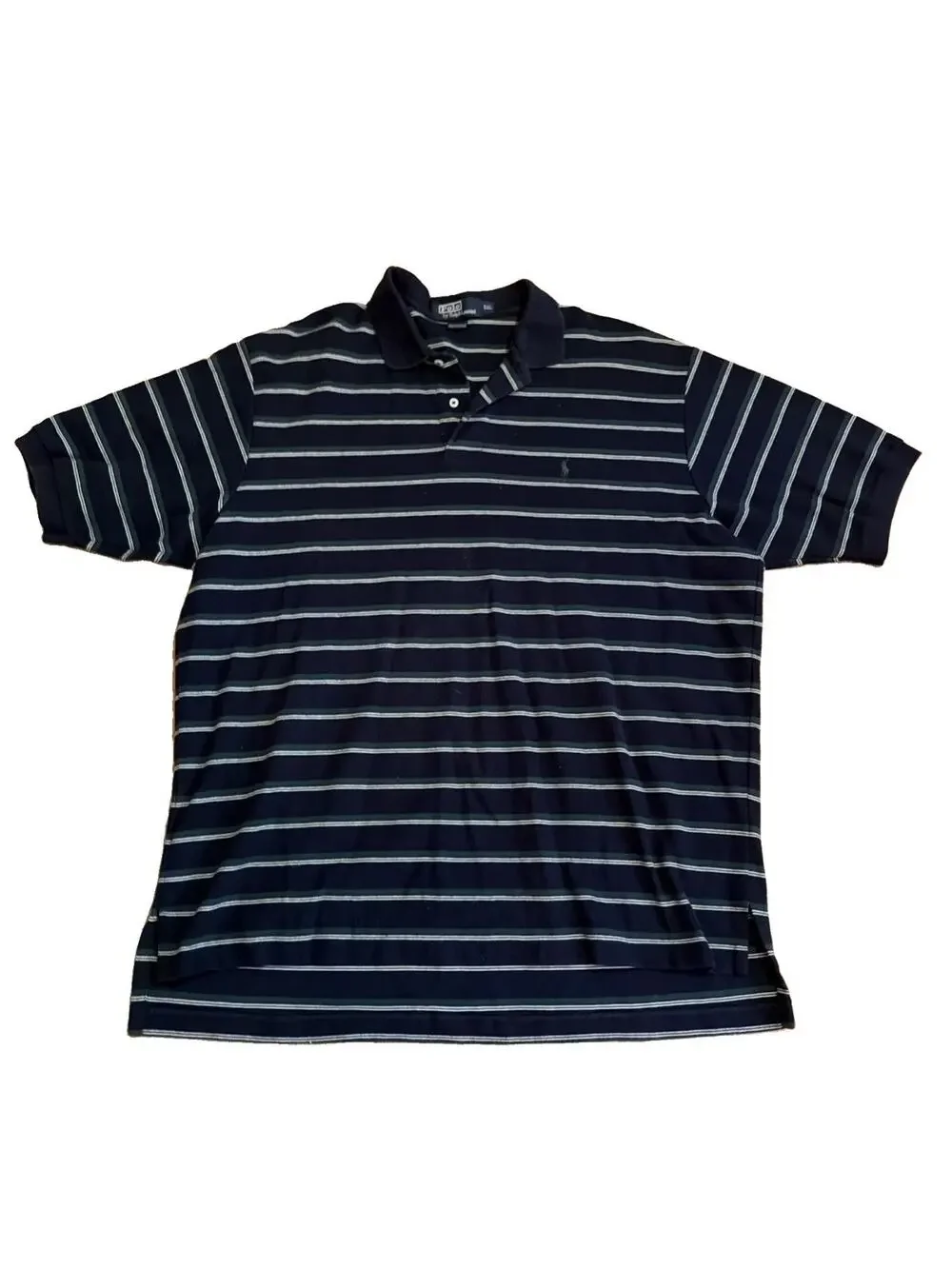Polo Ralph Lauren Polo Shirt Mens Size XXL Striped Short Sleeve Green Black